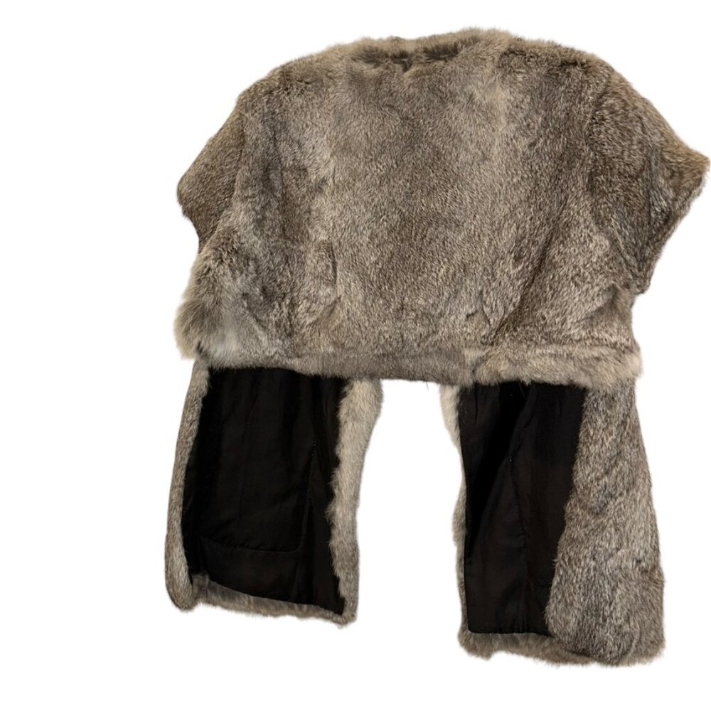 Opening Ceremoney dove gray real rabbit fur capelet shrug WEDDING XS ASN… - Picture 3 of 5